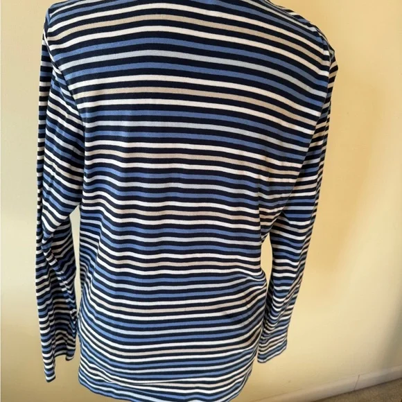 Lands' End women’s set of two XL Multicolor Striped Tees - Picture 3 of 9